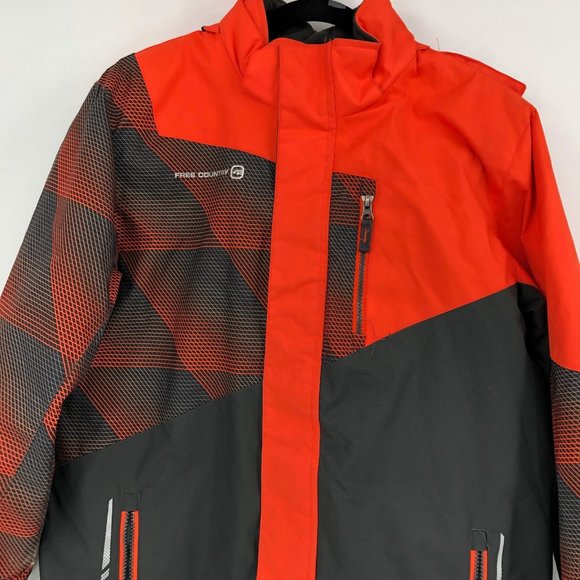 Free Country Orange/Gray All-Season Overcoat | Size 14 Boys - Picture 5 of 6